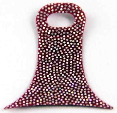 Mini Doll, Skirt Cloth, Friends, Flared with Large Hole with Silver Iridescent Dots Pattern - Traditional Starched Fabric