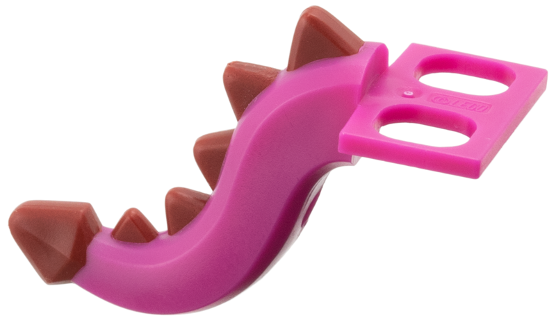 Minifigure Costume Tail Dragon with Dark Red Spikes Pattern