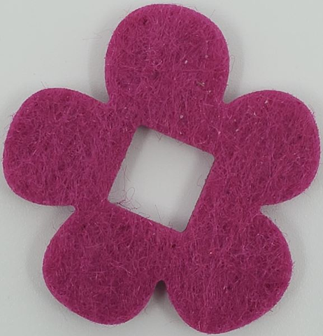 Felt Fabric 4 x 4 Flower Thick with Square Hole