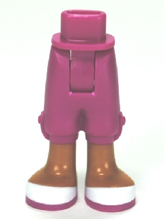 Mini Doll Hips and Trousers Cropped with Medium Nougat Legs and White Shoes with Magenta Soles Pattern - Thick Hinge