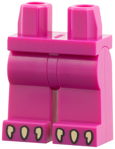 Magenta minifigure legs with tan claw markings printed on the feet.