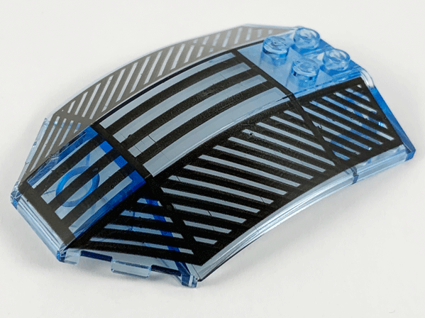 Windscreen 8 x 6 x 2 Curved Sloped Sides with Black Lines Pattern