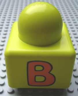 Primo Brick 1 x 1 with Capital Letter B and Horse Body Pattern on Opposite Sides