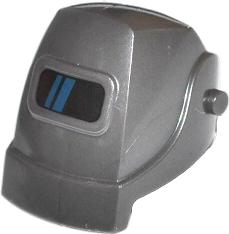 Minifigure, Headgear Helmet Welding with Dark Blue Stripes on Black Visor Pattern