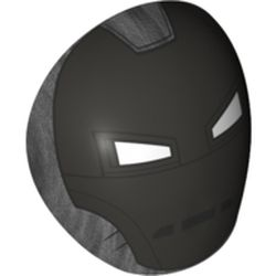 Large Figure Armor, Round, Smooth with Silver Iron Man Helmet Pattern