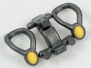 Mini Doll, Necklace Amulet with Molded Yellow Stone Pattern, 2 on Sprue