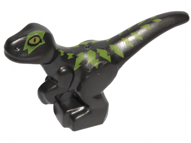 Dinosaur Baby Standing with Lime Markings and Yellow Eyes Pattern