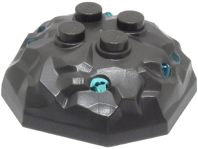 Rock 4 x 4 Octagonal Boulder, Top with Molded Trans-Light Blue Crystals Pattern