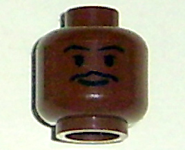 Minifigure, Head Moustache Thin, Standard Grin, Eyebrows, Small Eyelashes Pattern (SW Lando)