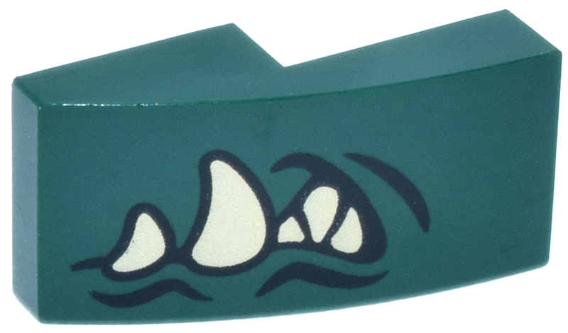 Slope, Curved 2 x 1 x 2/3 with Black Mouth Creases and Tan Fangs Pattern Model Left Side (The Legend of Zelda Ganondorf Teeth)