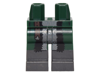 Hips and Legs with Robe with Black Trim over Silver Chain Mail and Pearl Dark Gray Boots Pattern