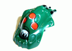 Minifigure, Head, Modified Bionicle Barraki Kalmah with Red Eyes Pattern