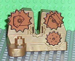 Duplo Stand 2 x 4 x 2 with Notch for Lever and Copper Gears Pattern