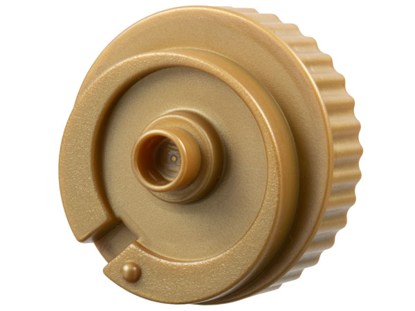 Duplo Counterweight 3 x 3 x 2 Round with Notched Rim, Off-Center Swirl, and Stud