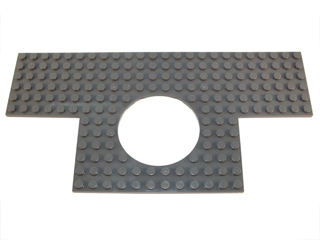 Plate, Modified 12 x 24 with 6 x 6 Square Cutouts at 2 Corners and 6 x 6 Round Cutout