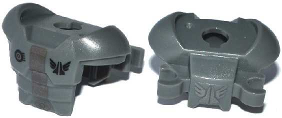 Minifigure Armor Space with Shoulder Protection and 2 Clips with Galaxy Squad Logos and Silver Stripe Pattern