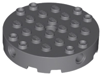 Brick, Round 6 x 6 with 4 Side Pin Holes and Center Hole