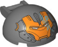 Windscreen 4 x 4 x 1 2/3 Canopy Half Sphere with Bar Handle and Orange Iron Man Face Pattern