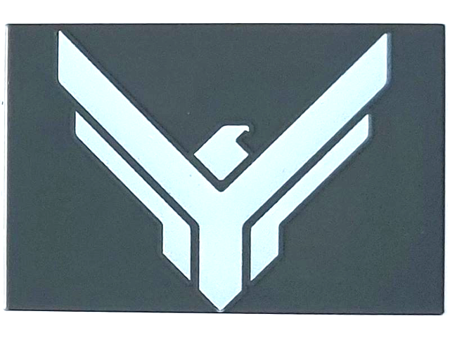 Tile 2 x 3 with White Atreides Hawk Crest Pattern