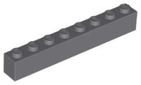 2 X lego 3008 Dark Bluish Gray Brick 1 x 8 
