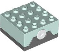 Electric, Sound Brick 4 x 4 with Light Aqua Top and 13 Randomized Sounds (Retro Radio)
