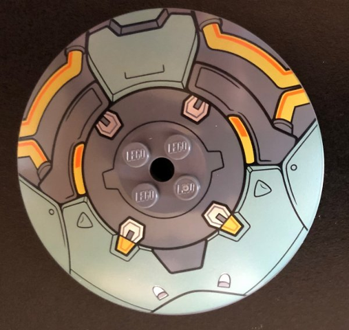 Dish 8 x 8 Inverted (Radar) with Sand Green Armor Plates and Bright Light Orange Hoses Pattern