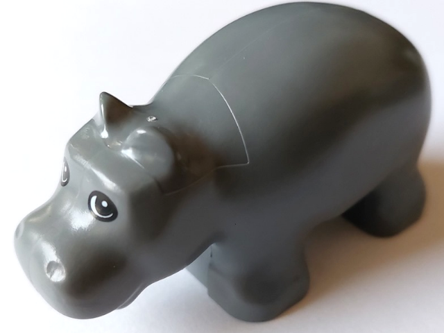 Duplo Hippo Baby with Black and White Eyes Pattern