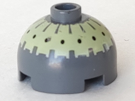 Brick, Round 2 x 2 Dome Top with Black Spots on Bright Light Yellow Pattern (Buzz Droid)