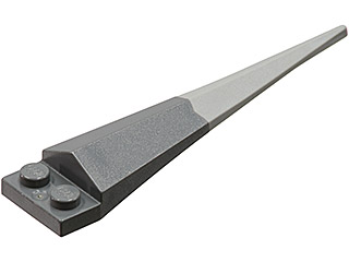 Plate, Modified 1 x 2 with Angular Extension with Molded Flexible Rubber Light Bluish Gray Tip Pattern