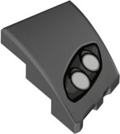 Wedge 3 x 2 Left No Studs with Aston Martin Car Headlight, Silver Lines, 2 White Bulbs Pattern