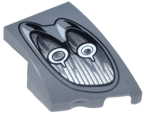 Wedge 3 x 2 Right No Studs with Pagani Utopia Car Headlight, 2 Silver Bulbs and Black Outline Pattern