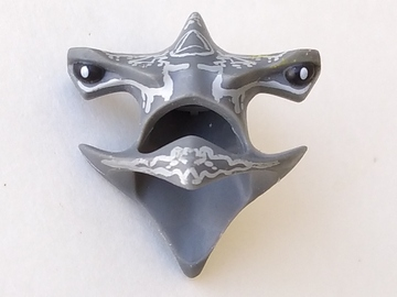 Minifigure, Headgear Head Cover, Hammerhead Shark with Black Eyes and Light Bluish Gray Lines Pattern