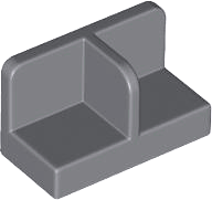 Panel 1 x 2 x 1 with Rounded Corners and Center Divider in Dark Bluish Gray