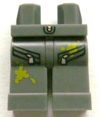 Hips and Legs with Pockets with Zippers and Lime Paint Splotches Pattern