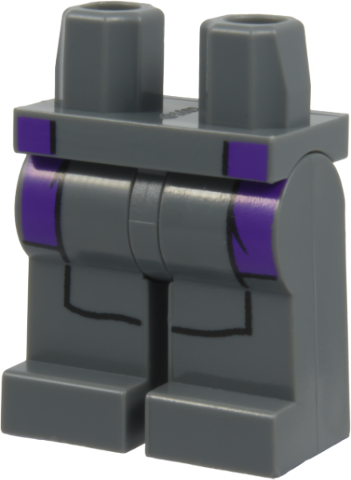 Hips and Legs with Dark Purple Robe Ends, Black Creases and Apron Outline Pattern