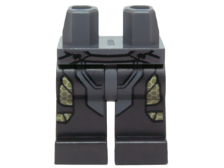 Hips and Pearl Dark Gray Legs with Dark Bluish Gray Armor and Yellow Honeycomb Pattern