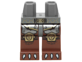 Hips and Reddish Brown Legs with Metallic Armor, Gold Bee Hive Knee Pads and White Claws Pattern