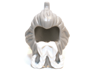 Minifigure, Hair Spiked Braid and Beard with White Braids Pattern