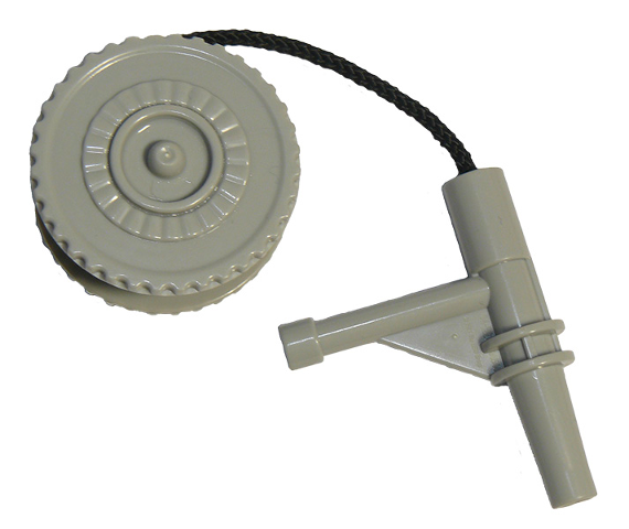 Duplo Winch Drum Narrow Ridged with Black String and Light Bluish Gray Nozzle