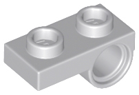 LEGO NEW Light Bluish Gray Plate Modified 1x2 w/ Pin Hole Bottom Lot x10 18677 