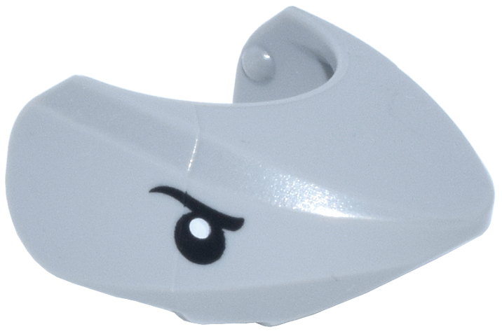 Shark Head with Rounded Nose with Black Eyes with White Full Circle Glints Pattern