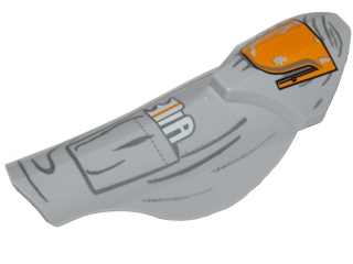 Large Figure Armor, Leg Shin Guard with Ball Joint Socket and Yellow Knee Pad and Pocket Pattern - Model Right Side (SW Boba Fett)