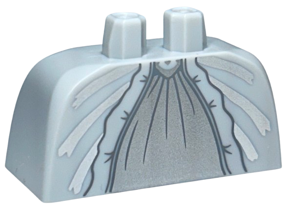 Lower Body, Skirt Wide with Side Hoops (Panniers) with Dark Silver Centre Panel, Silver Stripes, Dark Bluish Gray Hem Lines and Creases Pattern