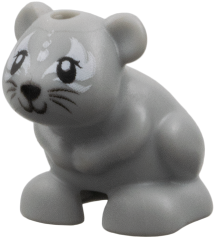 Hamster / Mouse, Friends Style with Black Eyes, Nose, Mouth and Whiskers and White Face Decorations Pattern