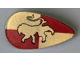Minifigure, Shield Oval with HP Gryffindor Lion on Gold and Dark Red Quarters Pattern