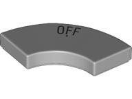 Tile, Round Corner 2 x 2 Macaroni with Black 'OFF' Pattern