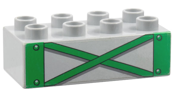 Duplo, Brick 2 x 4 with Green Girders Pattern