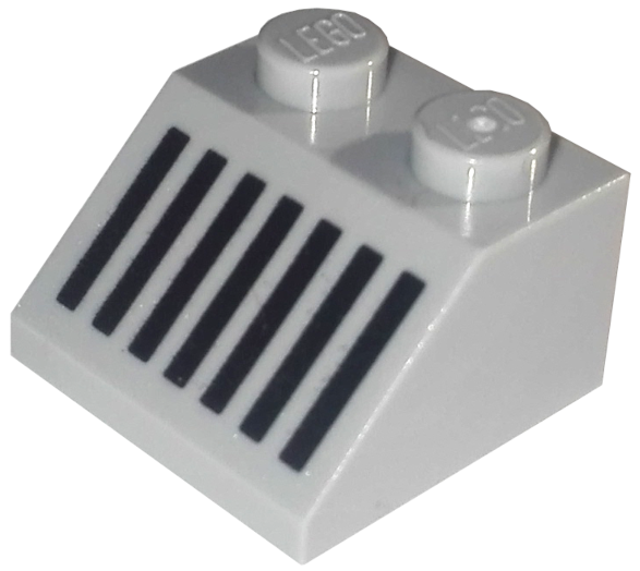 Slope 45 2 x 2 with Black Grille with 7 Vertical Lines Pattern