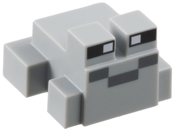 Minecraft Frog with Black and White Eyes, Dark Bluish Gray Mouth Pattern