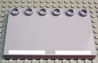 Duplo Tile, Modified 4 x 6 with Studs on Edge and Two White Lines Road Pattern